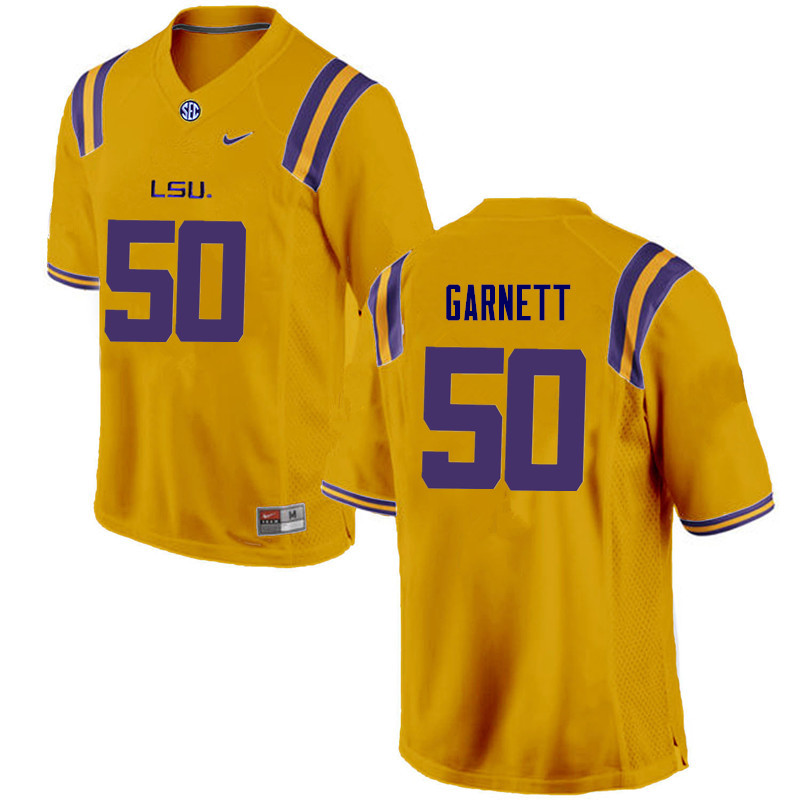 Men LSU Tigers #50 Layton Garnett College Football Jerseys Game-Gold